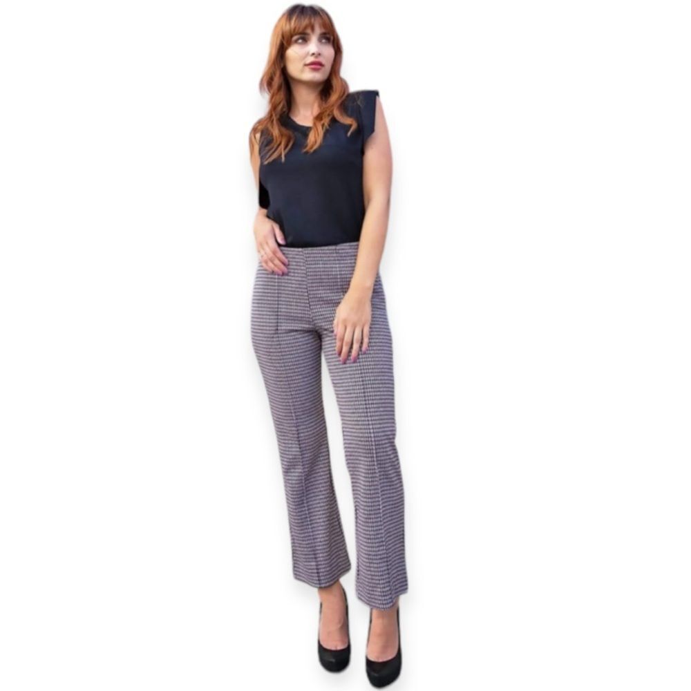 Eva Franco Houndstooth Flare Pants sz XS NWT